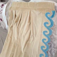 پرده پرده دو یاله مخمل کالیفرنیا و تور ابریشمی‌نما