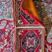 پشتی قالیچه دستباف در حد نو|پشتی|شیراز, تحویلی|دیوار