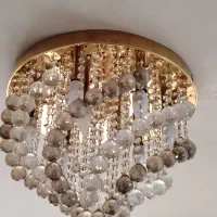 لوستر گرد طلایی 50 سانت|لوستر و چراغ آویز|مشهد, تربیت (صدف)|دیوار