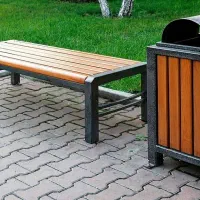 ست نیمکت و سطل زباله فضای از مناسب سازمان و پارک