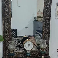 آیینه کنسول به همراه ست شمعدان و ساعت