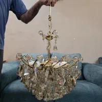 لوستر پر کریستال رنگ مسی و شیک