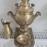 سرویس پنج پارچه برنجی سوار زغالی ا لیتری نو