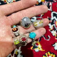 انگشتر باباقوری‌شجر‌یاقوت سانچیو‌فیروزه‌زبرجد
