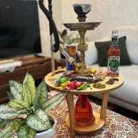 استند قلیان چوبی پایه دار