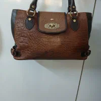 کیف چرم اصل بوفالو تمام یراق آلات برنزه