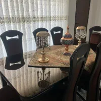 میز و صندلی نهار خوری چوبی ۸نفره|میز و صندلی غذاخوری|دوگنبدان, |دیوار