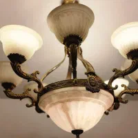 لوستر ۸ شاخه برنز+دیوارکوب