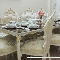 میز  ناهار خوری هشت نفره سلطنتی طرح مرمر|میز و صندلی غذاخوری|تهران, دروازه شمیران|دیوار