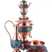 ست سماور و چایخوری مسی