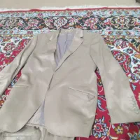 کت وشلوارکرمی نوپوتین تمام چرم آمریکایی اصل|حراج|قصرشیرین, |دیوار