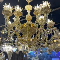 لوستر فلزی کریستال 3 شاخه کلاسیک