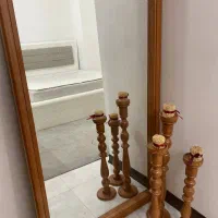 کنسول چوبی دو کشوعه به همراه اینه و شمع دان|بوفه، ویترین، کنسول|قم, پردیسان|دیوار