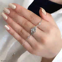 دستبند نقره مدل نیم ماه کد فلاور سنتتیکا کم اجرت|بدلیجات|تبریز, |دیوار