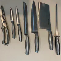 سرویس چاقو استیل پایه چوبی