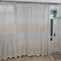 پرده توری مجلسی طرح‌دار، تمیز و سالم