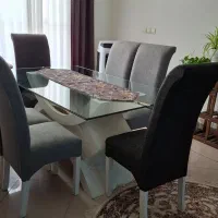 میزناهارخوری 6 نفره صفحه شیشه