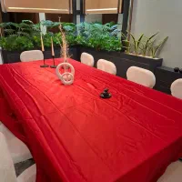 پارچه میز یلداساتن قرمز بزرگ