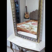 یک عدد میز فرشته برنز و یک عدد آیینه کنسول برنز|بوفه، ویترین، کنسول|بهار, |دیوار