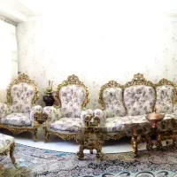 مبل ۹نفره سلطنتی آفتابه لگن برنجی جاقاشقی