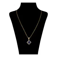 گردنبند طلا 18 عیار ناریا مدل مکعب آبی