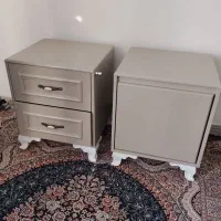 دو عدد پاتختی رنگ طوسی روشن