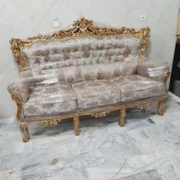 مبل سلطنتی ۹نفره بهمراه میزوعسلی تمام ورق طلا|مبلمان خانگی و میز عسلی|مشکین‌دشت, |دیوار