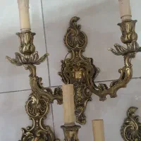 دیوار کوب برنز قدیمی ۳ تعداد|لوستر و چراغ آویز|تهران, کیانشهر|دیوار