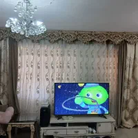 پرده حریر خامه دوزی شده در حد نو|پرده، رانر، رومیزی|تهران, قصر فیروزه ۱|دیوار