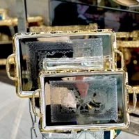 سینی دسته طلایی 24 ماهه گارانتی تعویض سینی دوتایی|ظروف سرو و پذیرایی|یزد, |دیوار