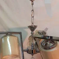 لوستر مدل ال ابکاری کروم و نسکافه|لوستر و چراغ آویز|تهران, مسعودیه|دیوار