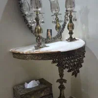 آینه و شمعدان تمام برنجی