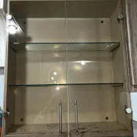ویترین کابینت دیواری|کتابخانه، شلف، قفسه‌های دیواری|کرج, شهرک جهان‌نما|دیوار