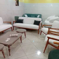 مبل دسته چوبی مدل Z  هشت نفره|مبلمان خانگی و میز عسلی|کرج, چمران|دیوار