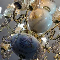 لوستر فلورانس جنس برنج وسرامیک بسیار شیک|لوستر و چراغ آویز|تهران, خانی آباد نو شمالی|دیوار