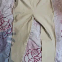 شلوار کتان کشی رنگ کرمی