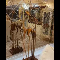 مجسمه غزال چوبی زرافه لک لک کار دست