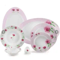 سرویس چینی زرین ایران مدل پینک رز ۲۸ پارچه