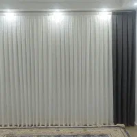 پرده نو تور سفید دستک طوسی