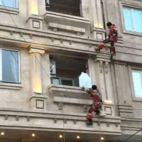 راپل کار با طناب بدون داربست اسپایدر پیچ و رولپلاک|خدمات پیشه و مهارت|پاکدشت, پاکدشت (مامازند)|دیوار