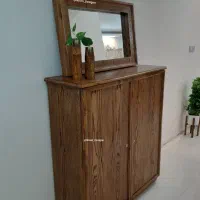تزئینی چوبی میز کنسول اینه گل