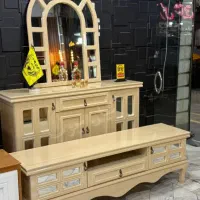 میز تی وی  اینه کنسول چوبی   پنجره ای