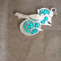 پلاک گردنبند فیروزه کوبی