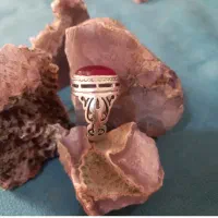 انگشتر نقره با سنگ عقیق اصل
