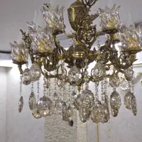 لوستر برنجی ۵ شاخه (۱۰ شعله)