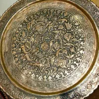 سه سینی مس غرق قلم پهلوی چوبسیگارقلم رخ واقعی|کلکسیون اشیاء عتیقه|زنجان, |دیوار