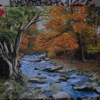 تابلو فرش جویبار و پاییز