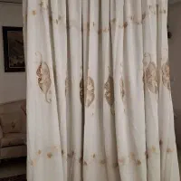 پرده حریر نباتی طرح دار