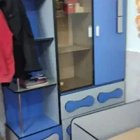 تخت‌..کمد‌وکناری.به‌همراه‌میز‌تحریر|تخت و سرویس خواب|محمدیه-قزوین, |دیوار