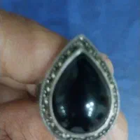 انگشتر نقره زنانه عقیق سیاه قدیمی عیار925|بدلیجات|شیراز, ارم|دیوار